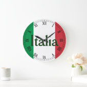 イタリア国旗 ラージ壁時計 (ホーム)