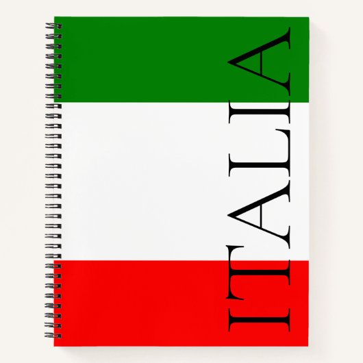 イタリア国旗 ラージ ITALIA ノートブック (正面)