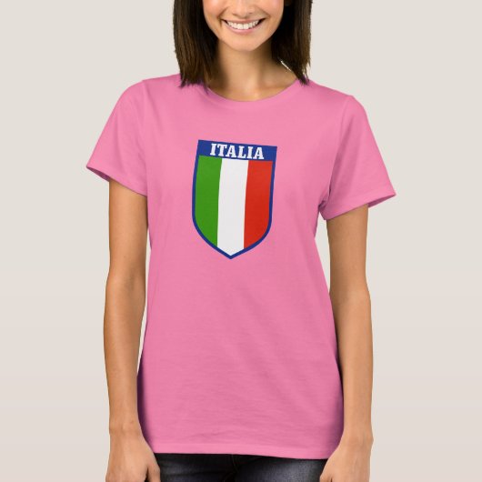 イタリア国旗 レディースTシャツ Tシャツ (正面)