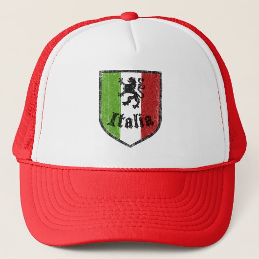 イタリア国旗 レトロ ヴィンテージ スタイル 帽子 (正面)