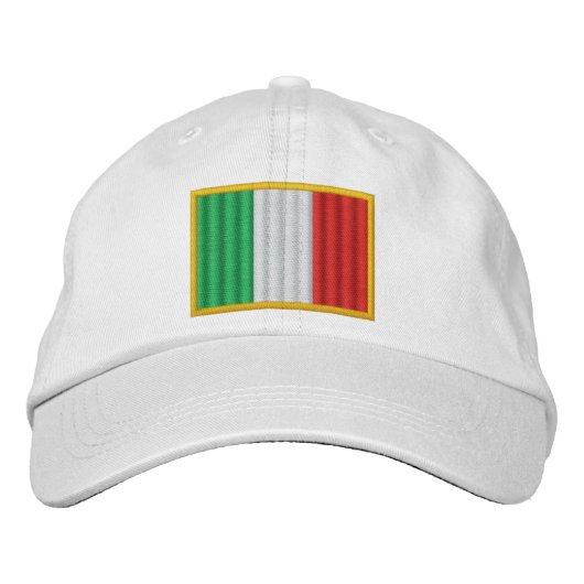 イタリア国旗 刺繍入りキャップ (正面)