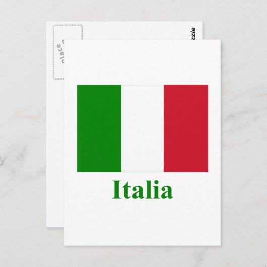 イタリア国旗(名イタリアン前) ポストカード (正面/裏面)