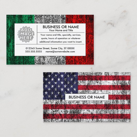 イタリア国旗 名刺 (正面/裏面)