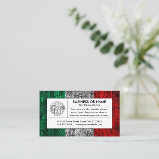 イタリア国旗 名刺 (スタンド正面)