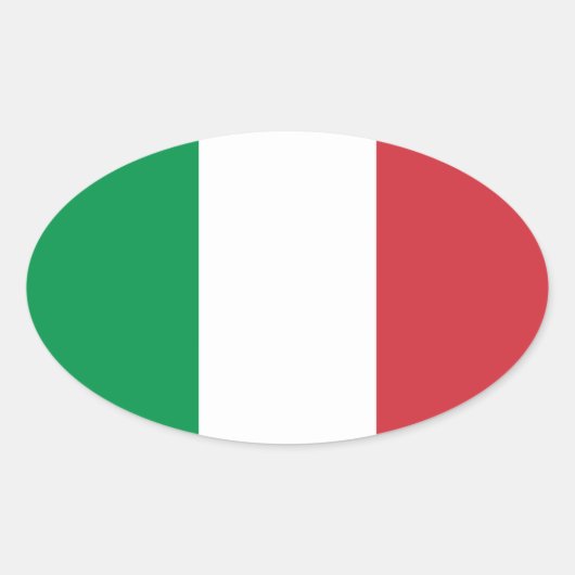 イタリア国旗 楕円形シール (正面)