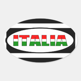 イタリア国旗 楕円形シール