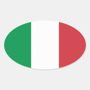 イタリア国旗 楕円形シール
