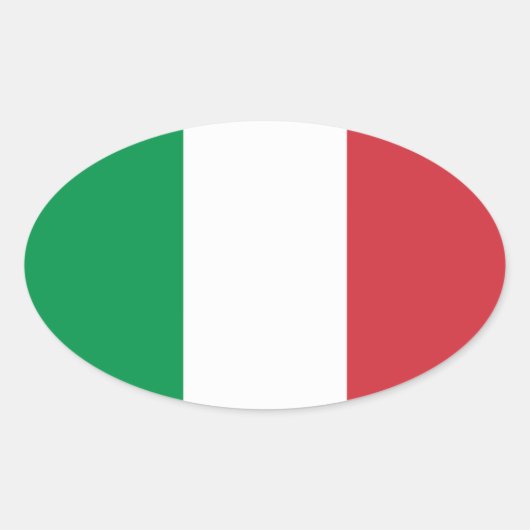 イタリア国旗 楕円形シール (正面)
