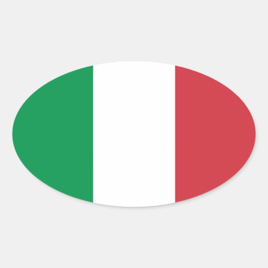 イタリア国旗 楕円形シール (正面)