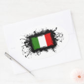 イタリア国旗 楕円形シール (封筒)