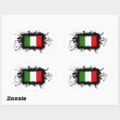 イタリア国旗 楕円形シール (シート)