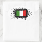 イタリア国旗 楕円形シール (バッグ)