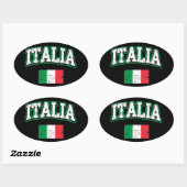 イタリア国旗 楕円形シール (シート)