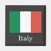 イタリア国旗、白文字、 マグネット (正面)
