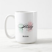 イタリア国旗 緑 白 赤 イタリア プライド コーヒーマグカップ (左)