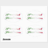 イタリア国旗。誇りを持ったイタリアン. 楕円形シール (シート)