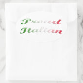 イタリア国旗。誇りを持ったイタリアン. 楕円形シール (バッグ)