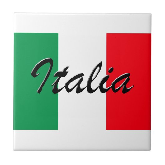 イタリア国旗 – 高品質 タイル (正面)