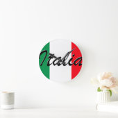 イタリア国旗 – 高品質 ラウンド壁時計 (ホーム)