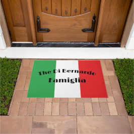 イタリア国旗Bella Italia Family Welcome Mat ドアマット