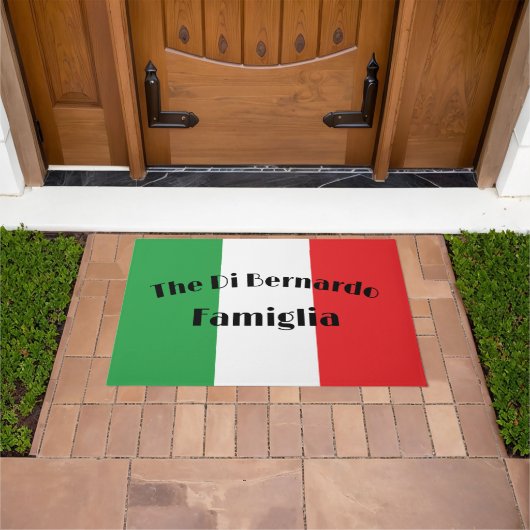 イタリア国旗Bella Italia Family Welcome Mat ドアマット (室外)