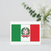イタリア国旗w COA (光)ポストカード ポストカード (スタンド正面)