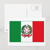 イタリア国旗w COA (光)ポストカード ポストカード (正面/裏面)