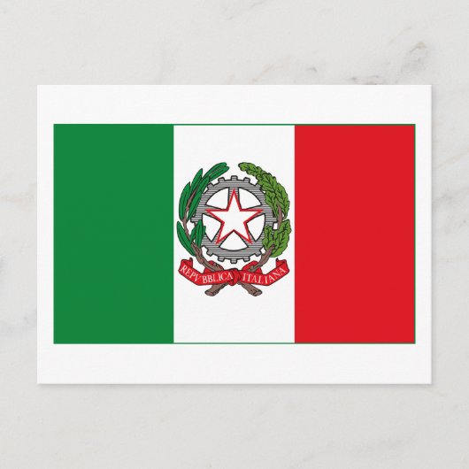 イタリア国旗w COA (光)ポストカード ポストカード (正面)