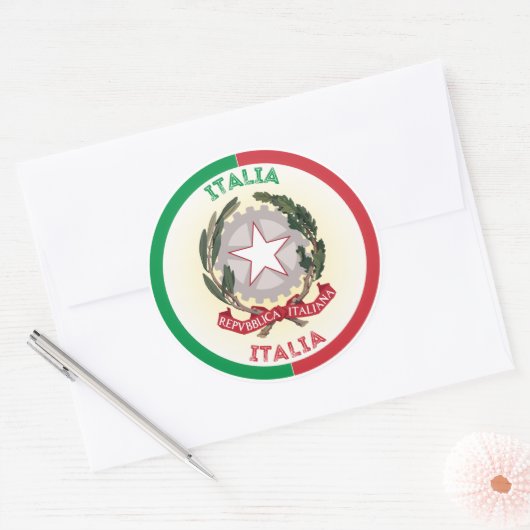 イタリア国章サークルの形状 ラウンドシール (封筒)