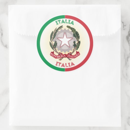 イタリア国章サークルの形状 ラウンドシール (バッグ)