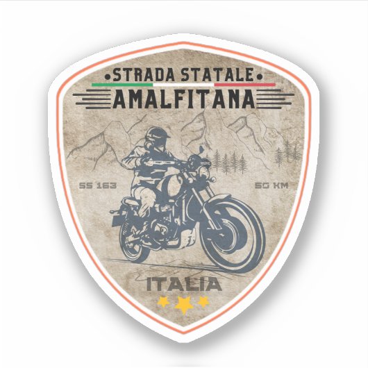 イタリア国道163号アマルフィターナ街道 シール (正面)