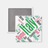 イタリア地図と都市 マグネット (正面/裏面)