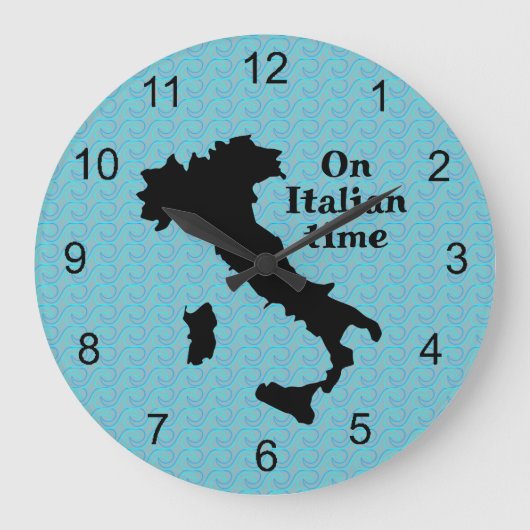 イタリア地図アウトラインデザイン時計 ラージ壁時計 (正面)