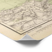 イタリア地図 ポスター (角)