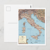 イタリア地図 ポストカード (正面/裏面)
