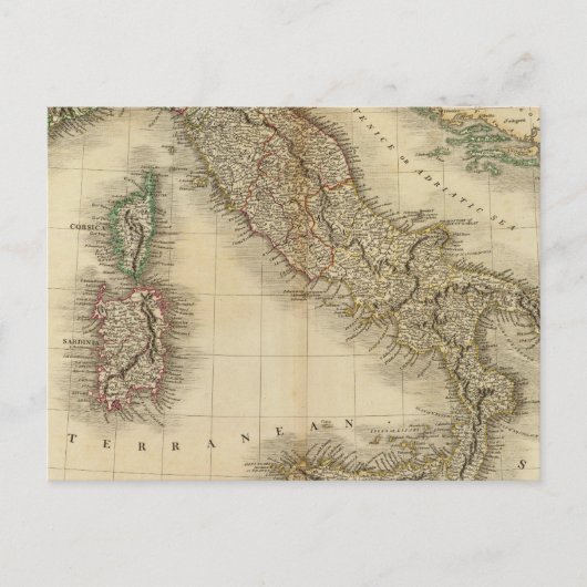 イタリア地図 ポストカード (正面)