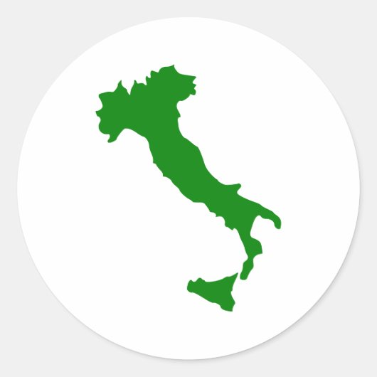 イタリア地図 ラウンドシール (正面)