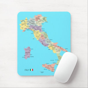 イタリア地域の孤立地図 マウスパッド