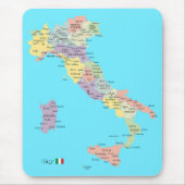 イタリア地域の孤立地図 マウスパッド (正面)