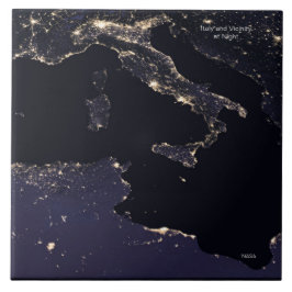 イタリア夜、NASAイメージ タイル