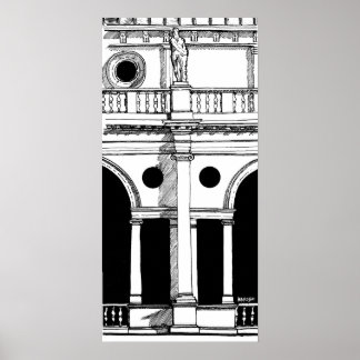 イタリア大聖堂パラディアナトラベルアートプリント ポスター