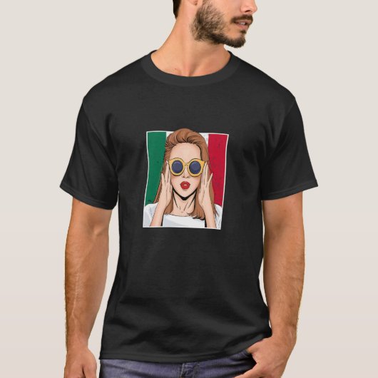 イタリア女子イタリアンイタリア国旗1 Tシャツ (正面)