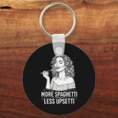 イタリア女性の食事 スパゲッティをもっと アップセッティを少なく Tee キーホルダー (正面)