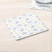 イタリア好きのためのグッズ - チョウ イタリアンな雰囲気を楽しんで スクエアペーパーコースター (アングル)