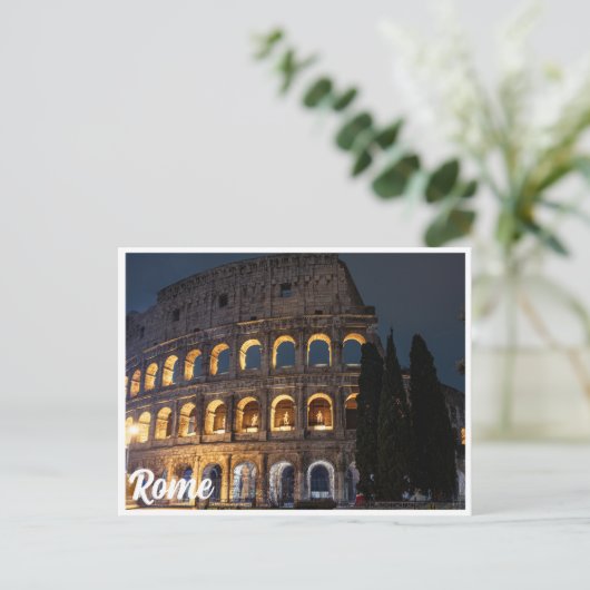 イタリア威厳のあるのローマで夜のコロシアム ポストカード (スタンド正面)