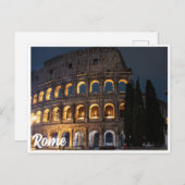 イタリア威厳のあるのローマで夜のコロシアム ポストカード (正面/裏面)