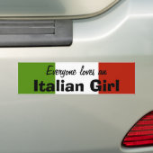 イタリア娘大好きステッカー バンパーステッカー (車上)