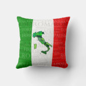 イタリア市、地図および旗 クッション (裏面)