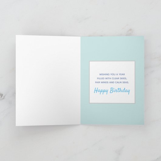 イタリア帆船の誕生日の挨拶 カード (内部)