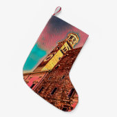 イタリア建築絵画の スモールクリスマスストッキング (正面 (吊り時))